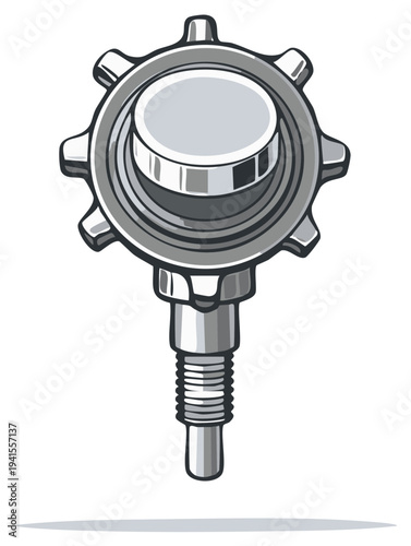 Illustrated mechanical knob and bolt vector