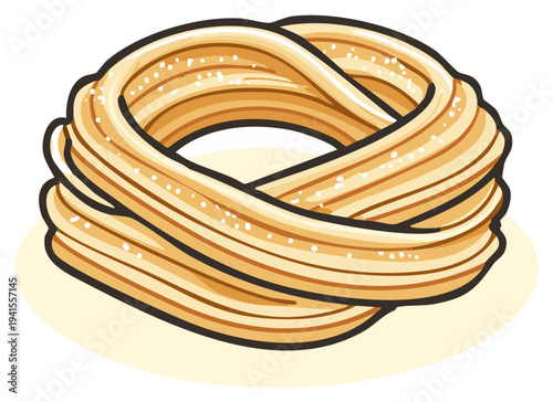 Churro Pastry with Sugar Sprinkles Dessert Sweet Treat Food Illustration
