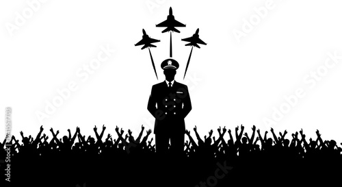 Military Pilot Honored by Crowd with Air Show