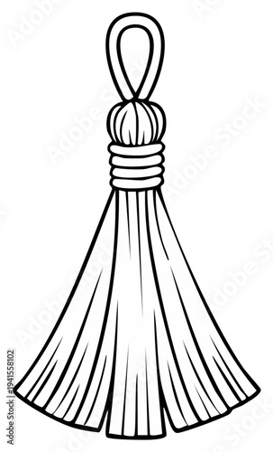 Decorative tassel illustration isolated
