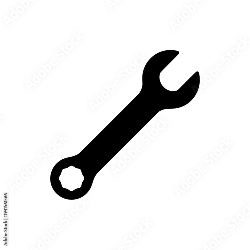 Socket wrench icon logo design. Ratchet tool sign and symbol. Professional hand tool for repair and maintenance.