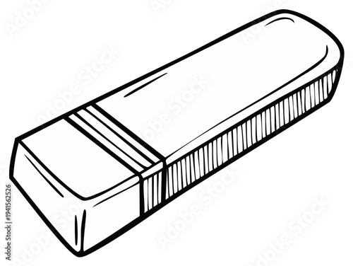 Black and white illustration of an eraser tool for pencils and pens