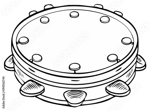 Handheld Tambourine Percussion Instrument with Jingly Cymbals Classic Musical Equipment