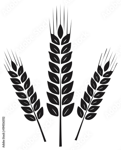 Stylized Wheat Stalks Illustration for Agriculture and Harvest Themes