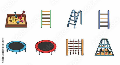 Collection of Playground Equipment for Outdoor Fun and Recreation.