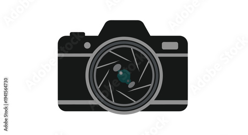 Black Digital Camera with Detailed Lens and Design.