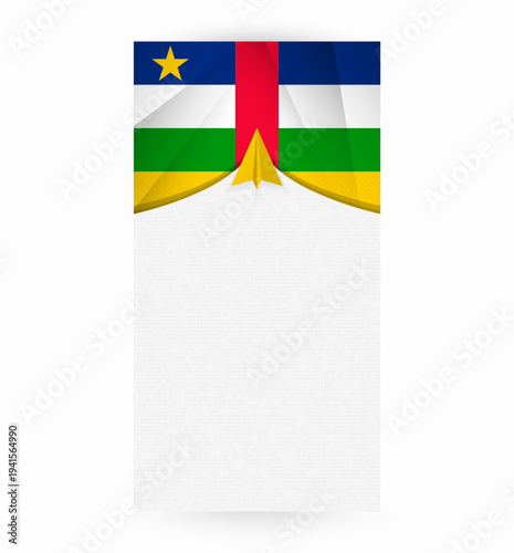 Travel to Central African Republic, Stylish Travel Banner with Flag and Paper Airplane.
