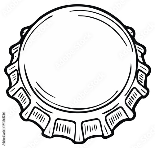 Black and white bottle cap illustration