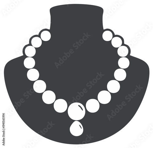 Elegant Pearl Necklace Displayed on a Stylish Mannequin For Jewelry Presentation