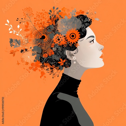 Wallpaper Mural Psychological concept illustration of human thinking Torontodigital.ca