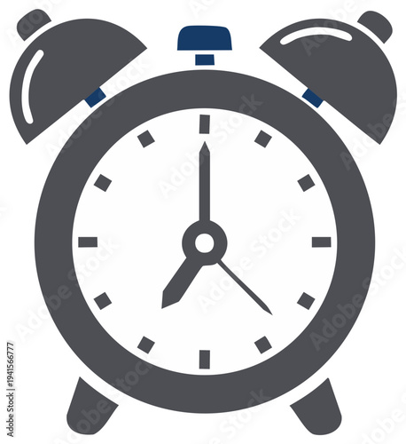 Vintage alarm clock with two bells and a push button on top