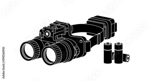 Night Vision Goggles and Batteries - Military Tactical Equipment