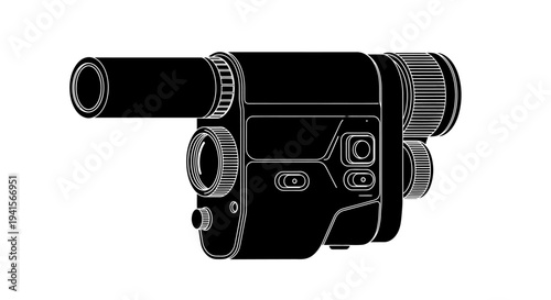 Night Vision Scope Silhouette, Tactical Device, Infrared Optics, Hunting Gear, Military Equipment