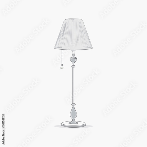 Elegant floor lamp with ornate base and tapered shade, perfect for ambient lighting