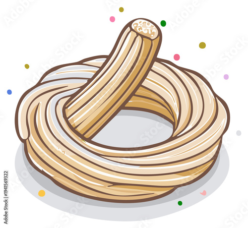 Tasty Italian Pasta Nests Traditional Food Preparation, Culinary Arts Illustration, Gourmet Meal, Delicious Dish, Food Ingredient