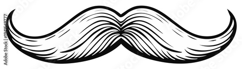 Stylized Illustration of a Vintage Mustache