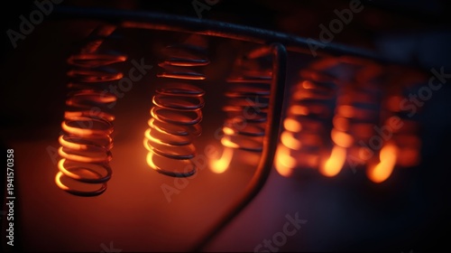 Fine Gauge Nichrome Wire Glowing Red Hot In A Heating Element