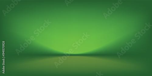 Abstract gradient podium background. Empty green 3D studio background. Clean scene for product presentation mockup template. eps 10