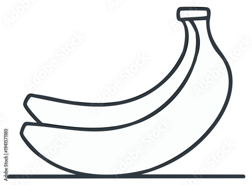 Simple Line Drawing of Two Bananas on a Light Surface