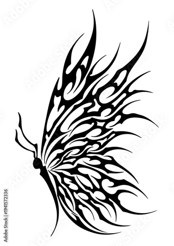 Cybersigilism tribal butterfly tattoo design