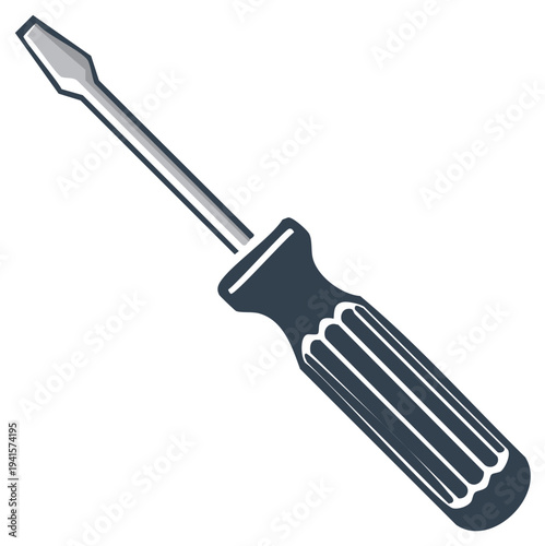 Illustration of a common slotted screwdriver tool for home repair or construction jobs