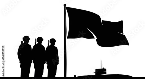 Soldiers Salute Flag at Sunrise: Military Honor and Patriotism