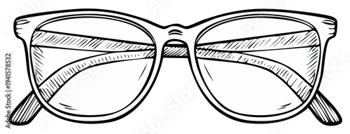 Hand Drawn Style Eyeglasses With Clear Lenses And Dark Frames