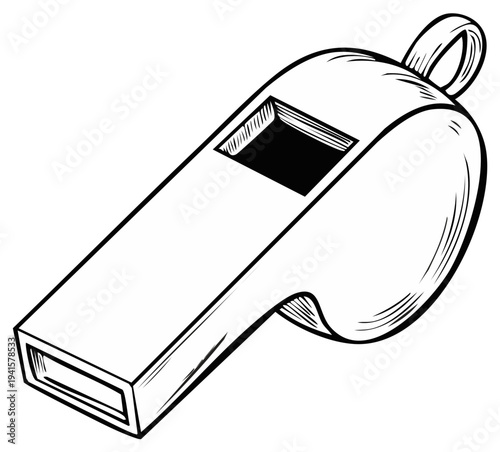 Hand Drawn Sketch of a Referee's Whistle