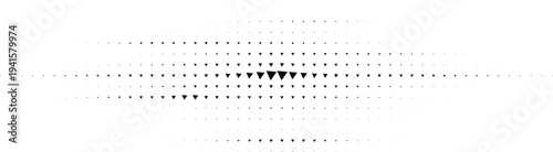 Geometric triangle pattern motion halftone design concept with black dots texture and horizontal speed effect for modern digital graphic layouts.