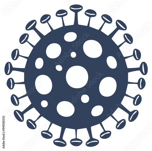 Illustration of a stylized virus, representing health, disease, and infection