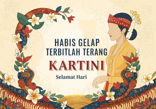 Kartini Day Celebration Indonesian Woman Traditional Attire.