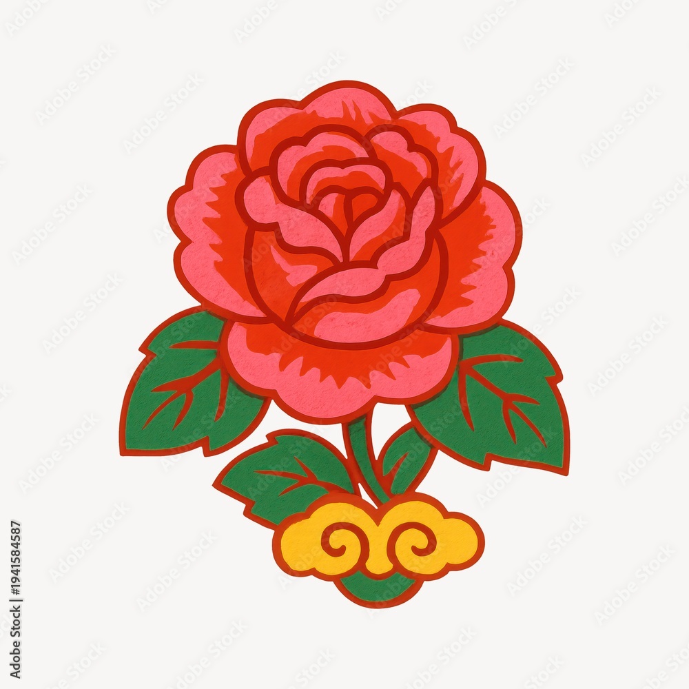 Fototapeta premium Vibrant floral tattoo design