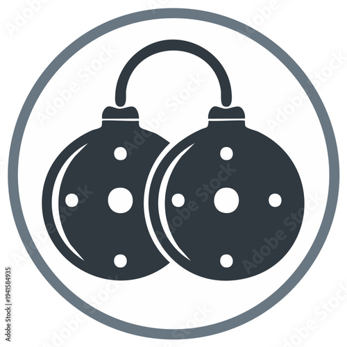 Stylized Musical Castanets Illustration Simple Rhythmic Percussion