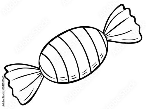 Wrapped candy illustration isolated on white background.