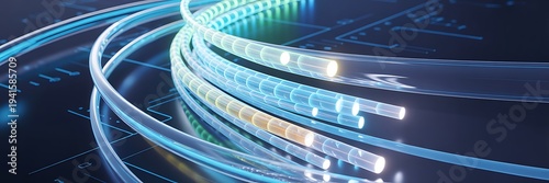 Advanced Fiber Optic Technology Cables Carrying High Speed Digital Information Through Modern Communication Networks