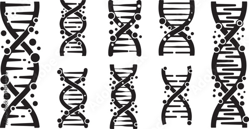DNA Double Helix Structure Illustration with Genetic Code Symbols