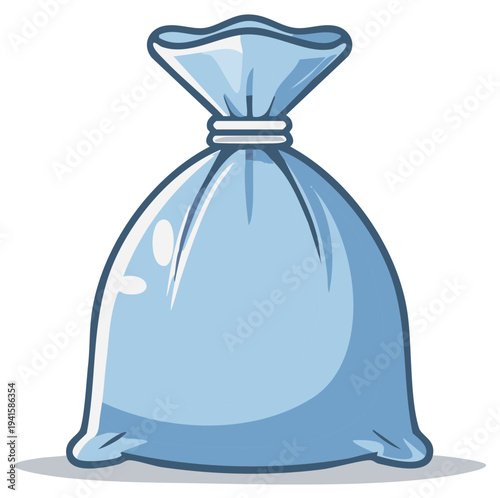 Blue Cartoon Bag Illustration With Closed Top Packaging For Carrying Items