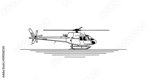 Line Art Helicopter Illustration
