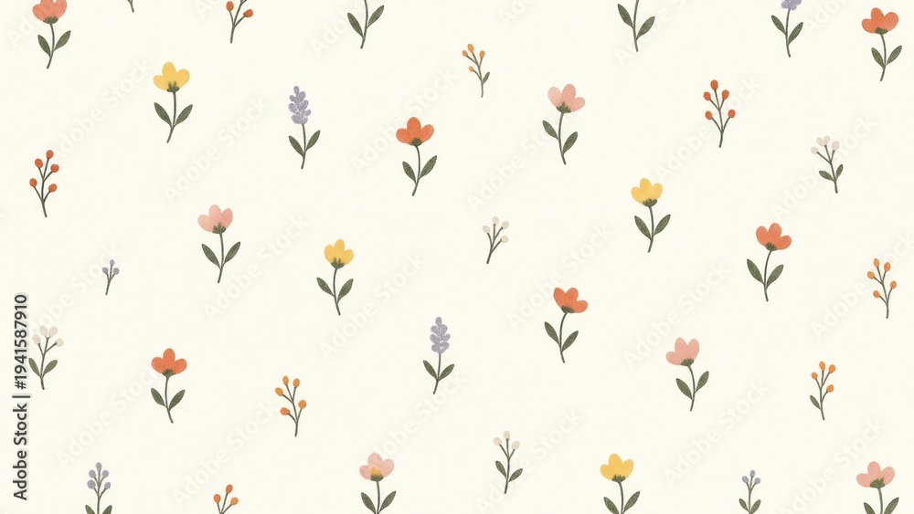 Fototapeta premium Charming floral pattern desktop wallpaper