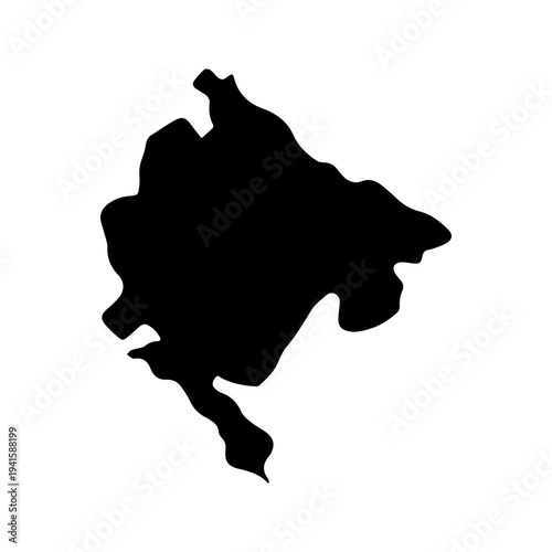 Montenegro vector country map outline black line on white