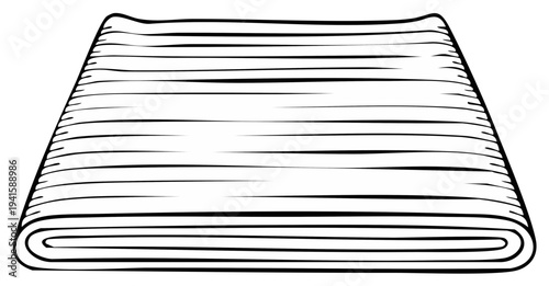 Folded blanket or towel illustration line art