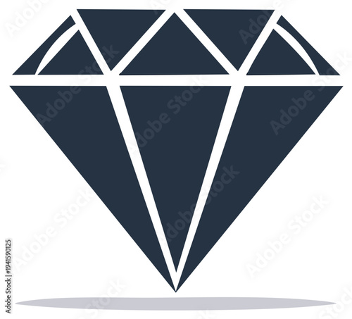 Stylized graphic illustration of a diamond gem, representing value and luxury