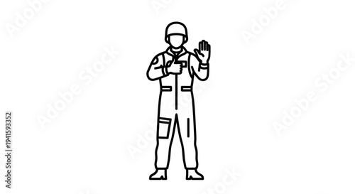 Military Pilot Hand Signal Stop Gesture