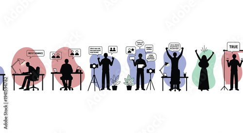 Set of 10 creative workflow vector illustrations