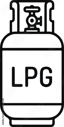 LPG gas cylinder vector icon isolated on white background