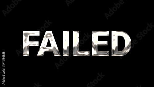 failed 3D Silver Effect text