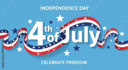 4th of July Celebration with Ribbon Stars.