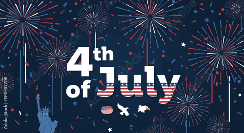 4th of July Fireworks Celebration Design.