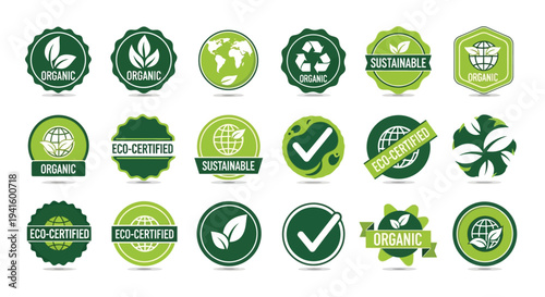 Sustainability badges vector