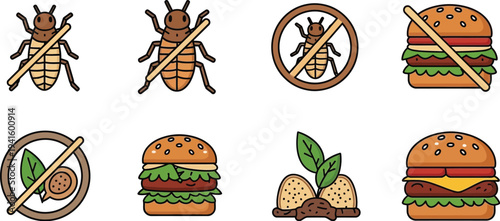 Pest free vegan food vector